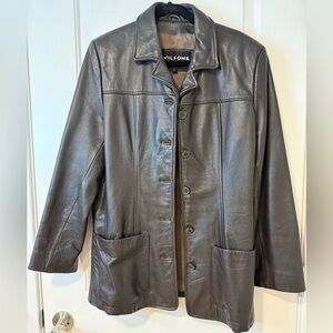 Wilson’s Leather Experts Size Large- Brown Leather Jacket Long Coat